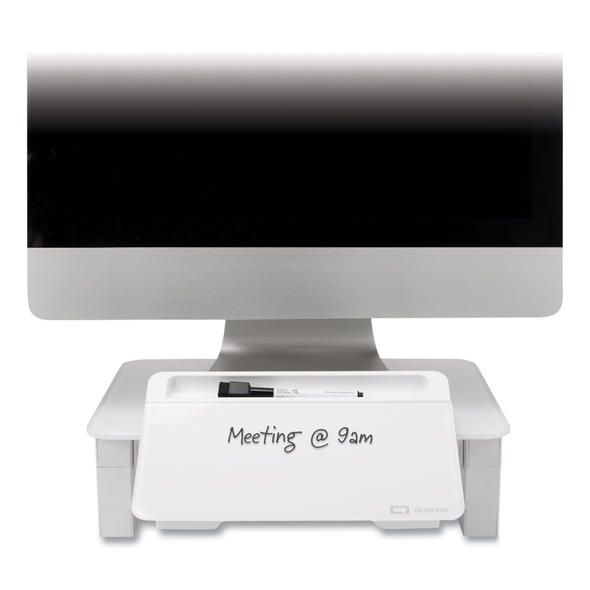 Monitor-Riser Glass, White