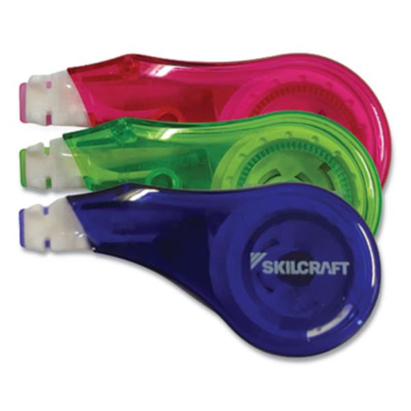 Picture of AbilityOne NSN6919671 0.5 x 394 in. Skilcraft Correction Tape Recycled Mini-Dispenser - Non-Refillable&#44; Multi Color - Pack of 3