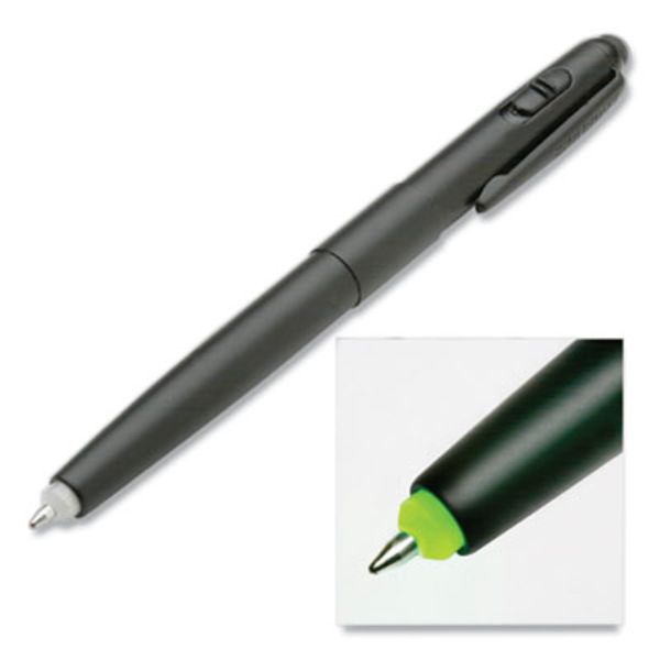Picture of AbilityOne NSN6910488 Medium 1 mm Skilcraft Luminator Ballpoint Pen & Flashlight&#44; Green LED&#44; Retractable&#44; Black Barrel