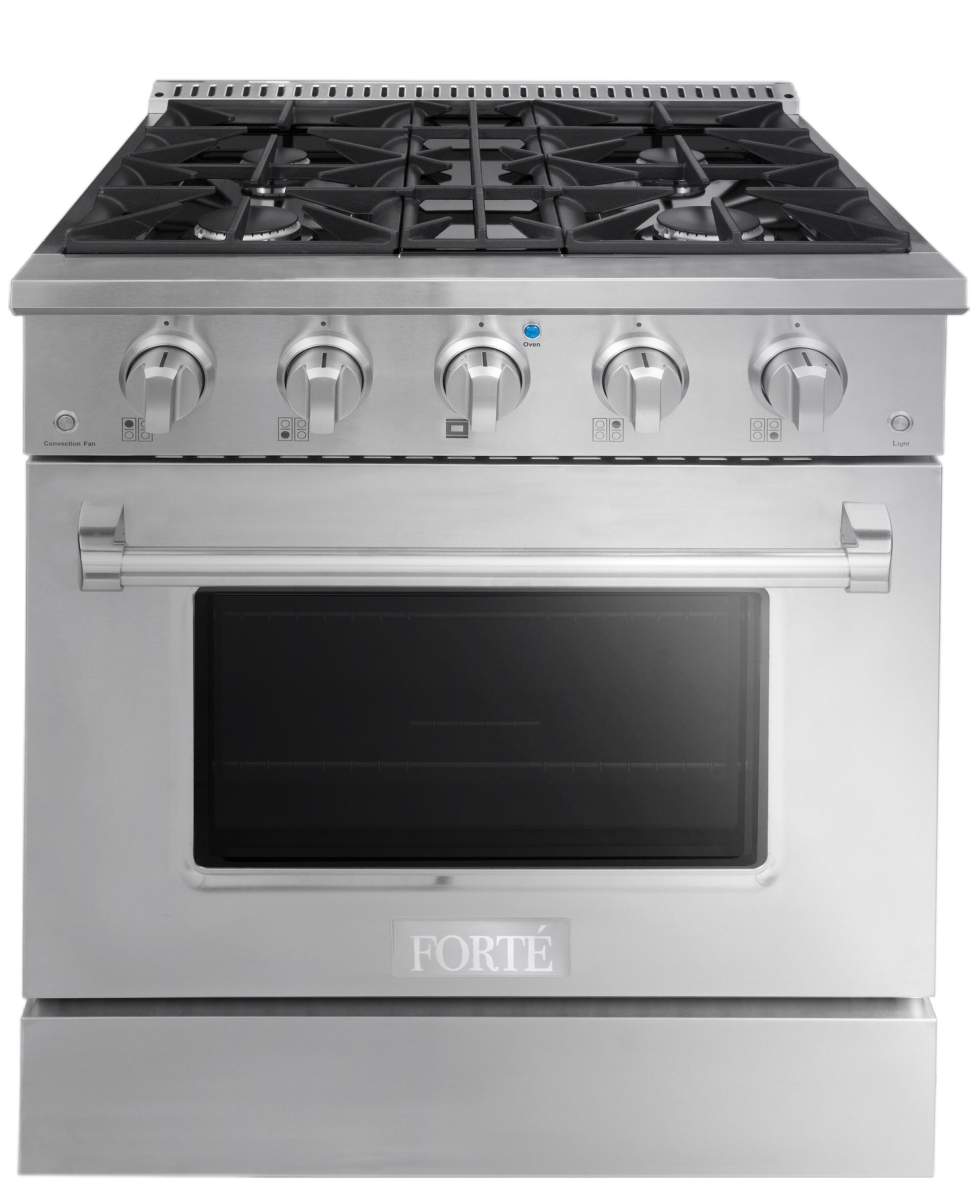 Picture of Forte FGR304BSS 30 Inch Natural Gas, All Gas Freestanding Range in Stainless Steel