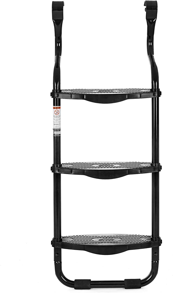 Picture of SkyBound ACC-LDR04-002 3 Steps Heavy Duty Steel Ladder with Non-Slip Plastic Steps for Round & Rectangle Wide-Step Ladder for Trampoline&#44; Black
