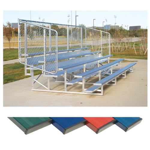 4 Row 21 ft. Powder Coated Bleachers - Blue