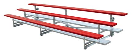 5 Row 15 ft. Powder Coated Bleachers - Red