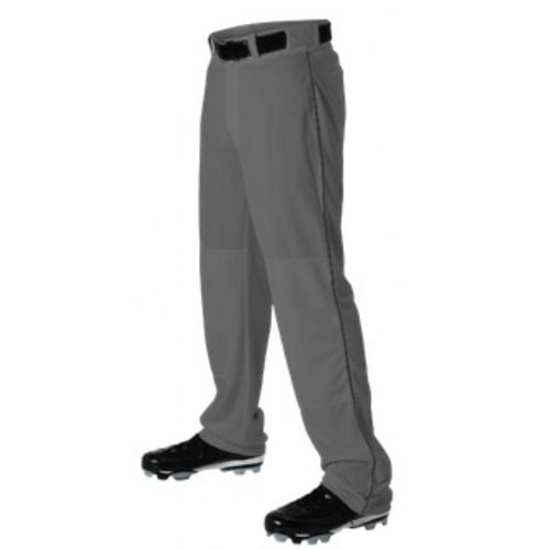 1345599 Alleson Youth Baseball Pant with Braid, White & Black - Small