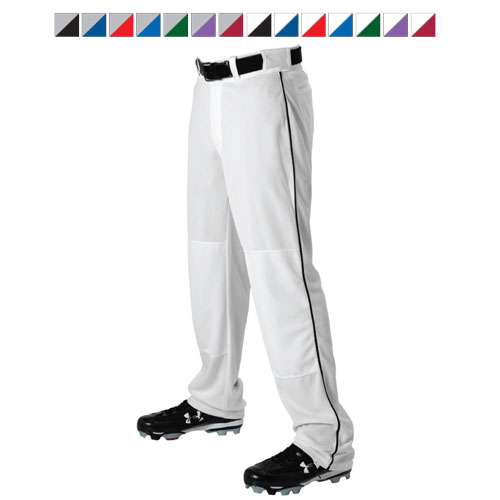 AA605WLBCROMED Adult Alleson Baseball Pant with Braid, Charcoal & Royal Blue - Medium