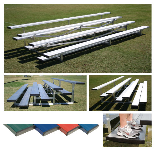 4 Row 7.5 ft. Low Rise Preferred Bleacher, Green