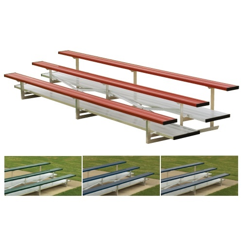 Picture of SSN BNB0321CG Portable Aluminum Bleacher with 3 Row & 42 Seat&#44; Forest Green