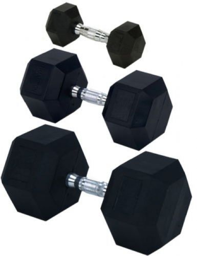20028387EA Rubber Encased Solid Hex Dumbbell, 60 lbs -  Champion Barbell