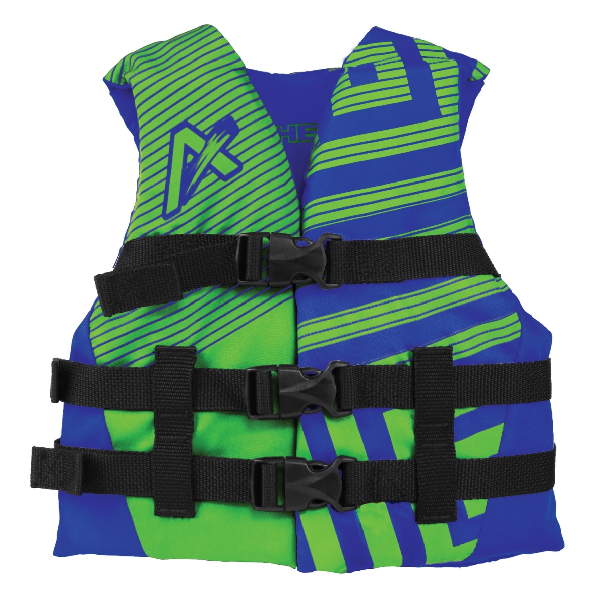 Picture of Airhead 4012683 Trend Boys Closed Side Life Vest&#44; Youth - Blue and Green