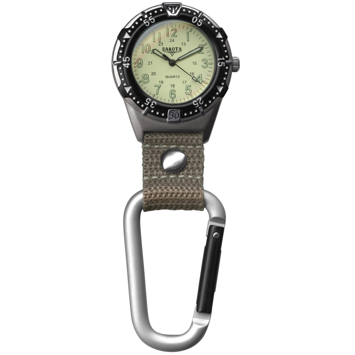 Picture of Dakota Watch Co 4014371 Aluminum Backpacker Clip Watch - Cream and Khaki