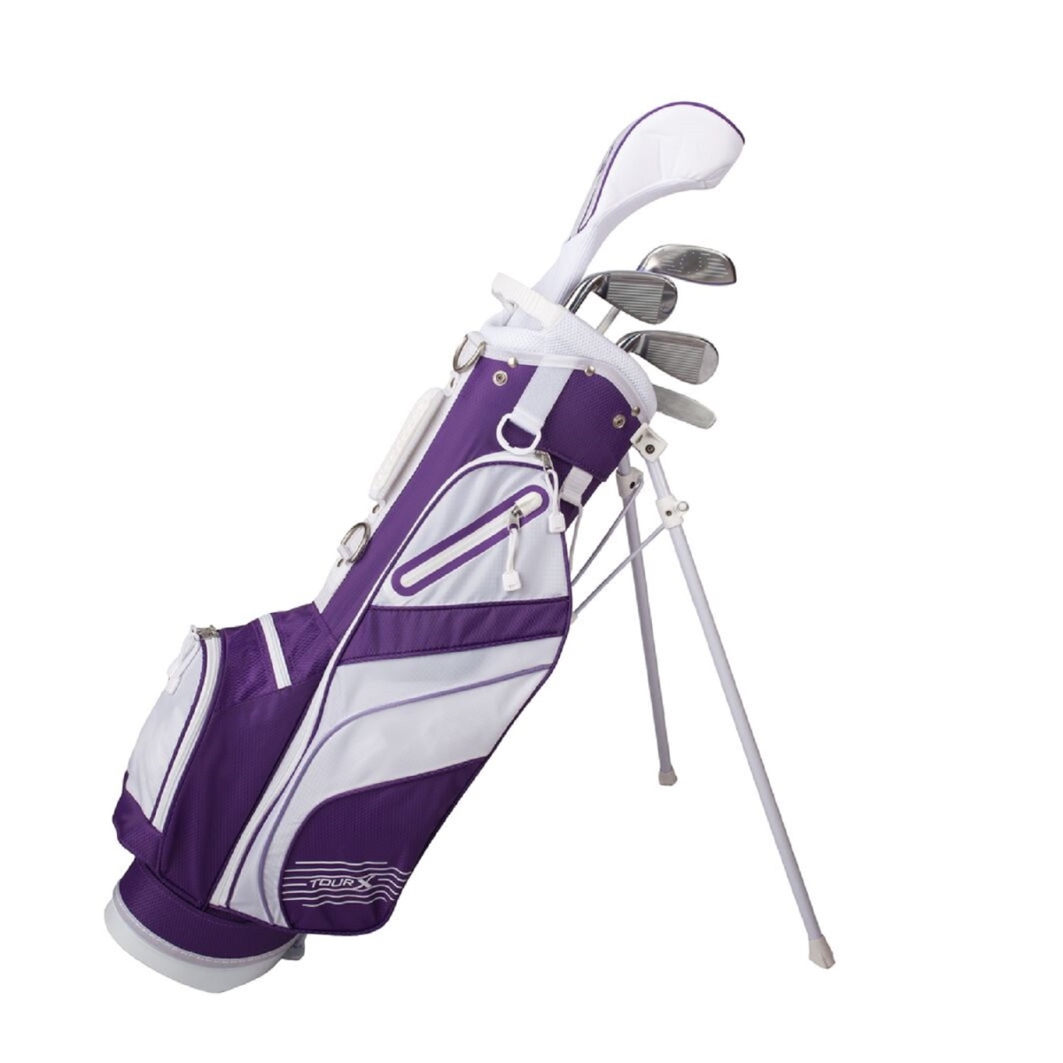 Picture of Merchants of Golf 1112545 Tour x Jr Golf Set with Stand Bag - Purple&#44; 5 piece - Size 2