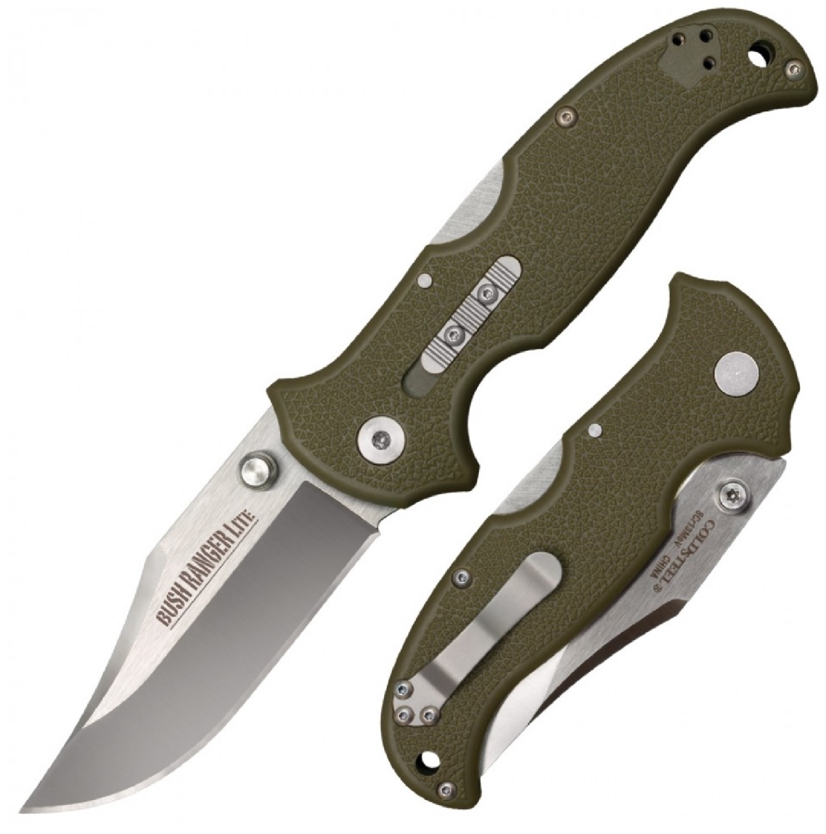 3.5 in. Bush Ranger Folder Plain Blade with Old Green Handle