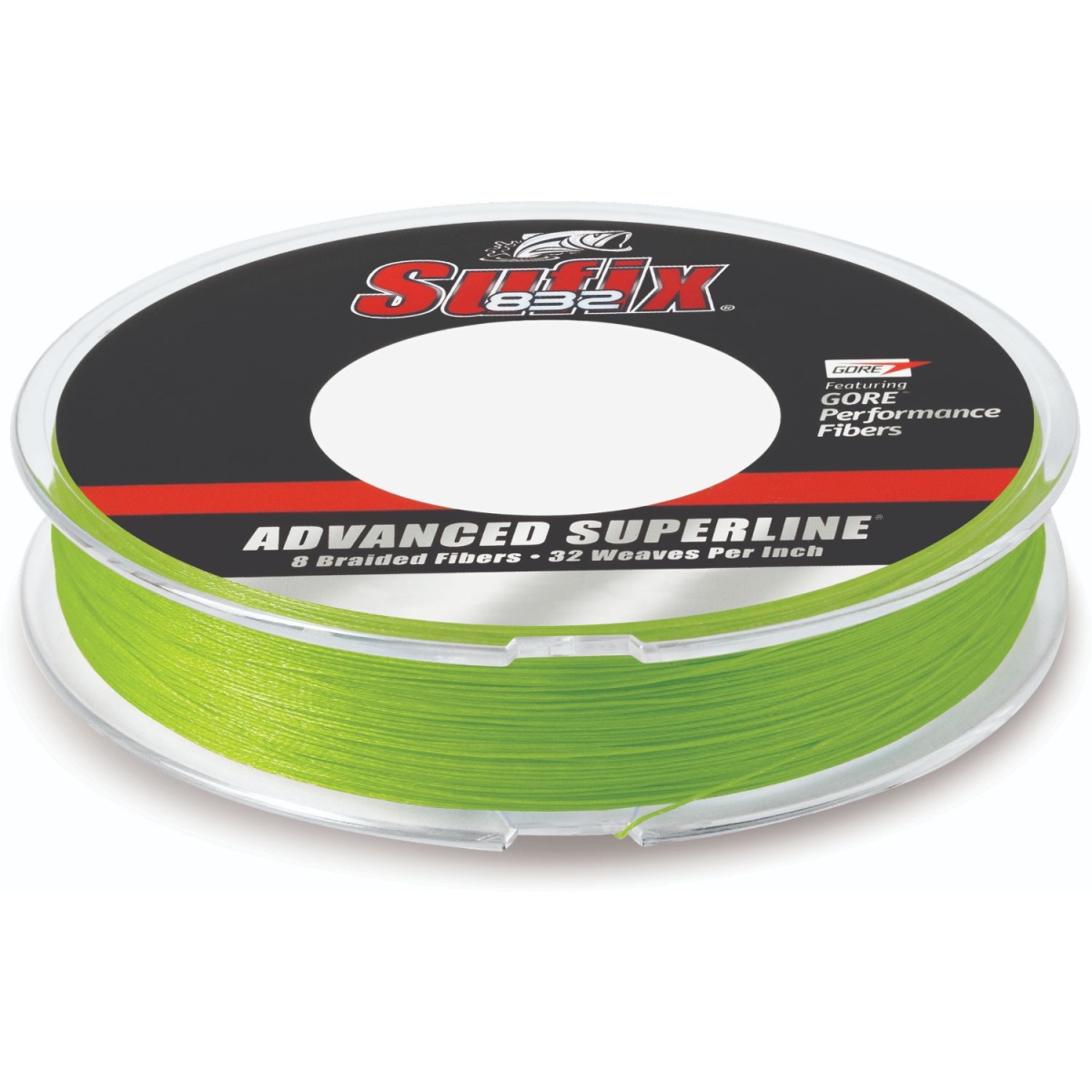 1121689 15 lbs x 300 yards Advanced Superline 832 Braid, Neon Lime