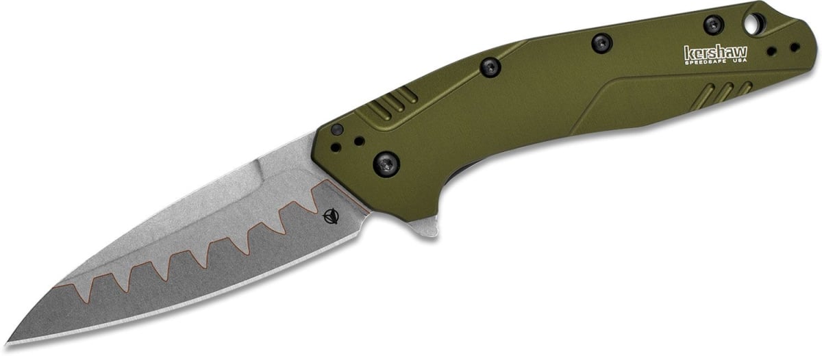 4019805 3 in. Dividend Assisted Blade with Olive Aluminum Handle