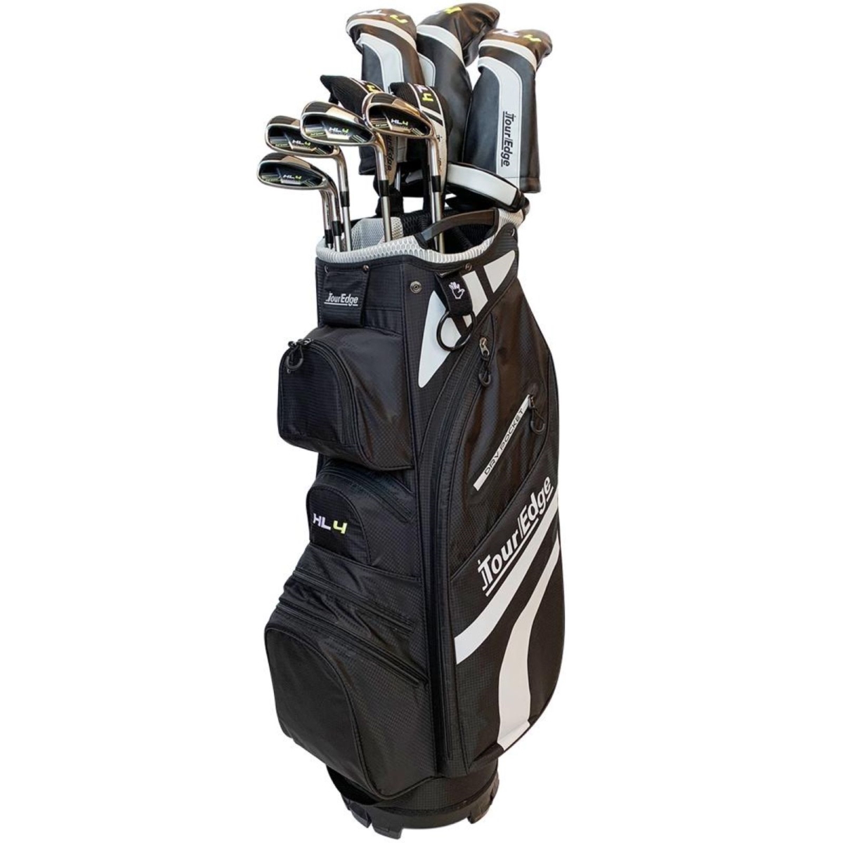 Picture of Tour Edge 1130124 HL4 To-Go Mens Regular Flex-Left Hand Complete Golf Set&#44; Black & White