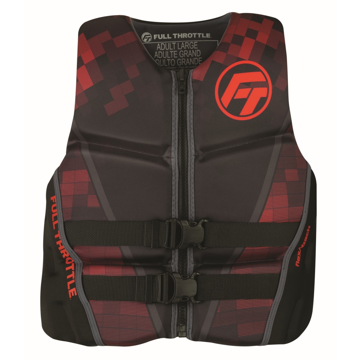 Full Throttle 1132723 Mens Rapid-Dry Flex-Back Life Jacket, Red - Small