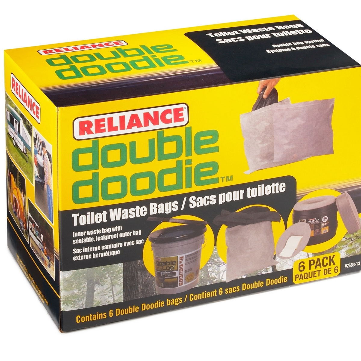 Double Doodie Toilet Waste Bag with Bio-Gel for Camping