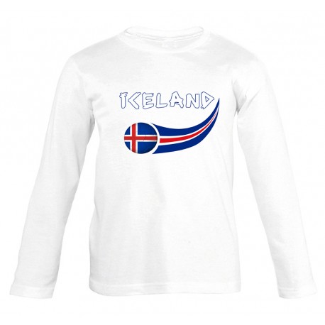 Picture of Supportershop ICTSLSWH-4 Iceland Long Sleeve T-Shirt for Junior - White, 4 Years