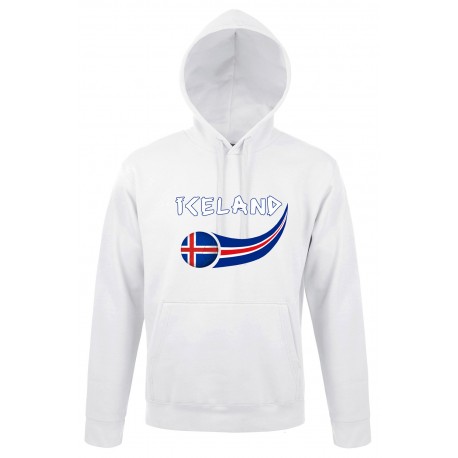 Picture of Supportershop ICHOOWH-XXL Iceland Hooded Sweatshirt for Men - White, 2XL