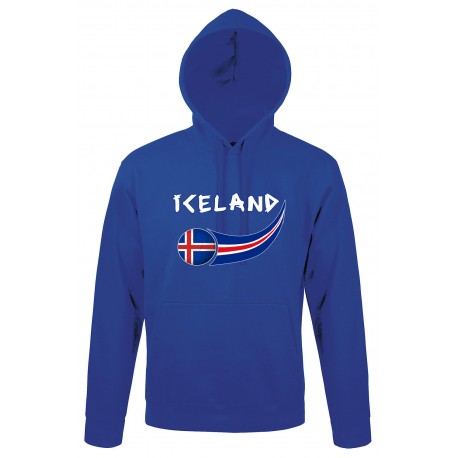 Picture of Supportershop ICHOOBL-XXL Iceland Hooded Sweatshirt for Men - Blue, 2XL