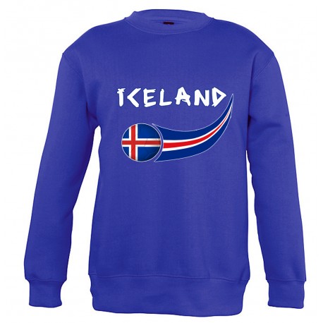 Picture of Supportershop ICSWBL-6 Iceland Sweatshirt for Junior - Blue, 6 Years