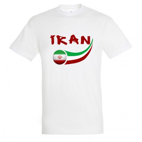 Picture of Supportershop IRWH-XXL Iran T-Shirt for Men - White, 2XL