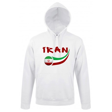 Picture of Supportershop IRHOOWH-S Iran Hooded Sweatshirt for Men - White, Small