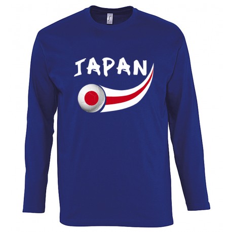 Picture of Supportershop JPLSBL-XXL Japan Long Sleeve T-Shirt for Men - Blue, 2XL