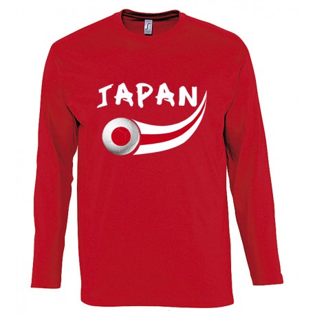 Picture of Supportershop JPLSRD-M Japan Long Sleeve T-Shirt for Men - Red, Medium