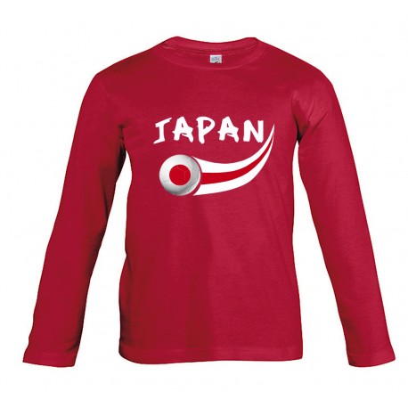 Picture of Supportershop JPTSLSRD-10 Japan Long Sleeve T-Shirt for Junior - Red, 10 Years