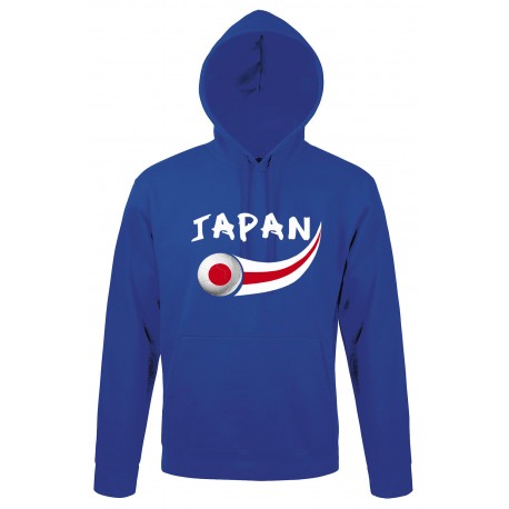 Picture of Supportershop JPHOOBL-XXL Japan Hooded Sweatshirt for Men - Blue, 2XL