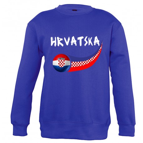 Picture of Supportershop CROSWBL-4 Croatia Soccer Sweatshirt for Junior - Blue, 4 Years