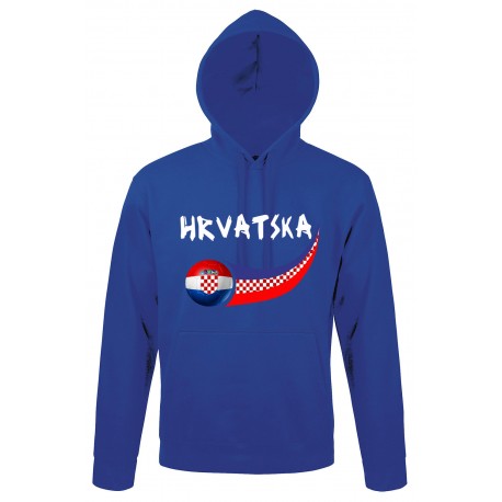Picture of Supportershop CROHOOBL-S Croatia Soccer Hoodie Sweatshirt for Men - Blue, Small