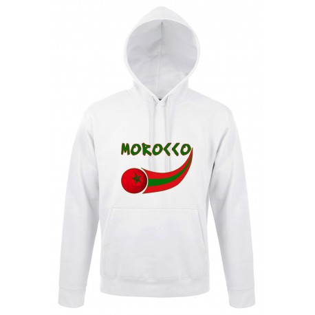 MORHOOWH-L Morocco Soccer Hoodie Sweatshirt for Men - White, Large -  Supportershop