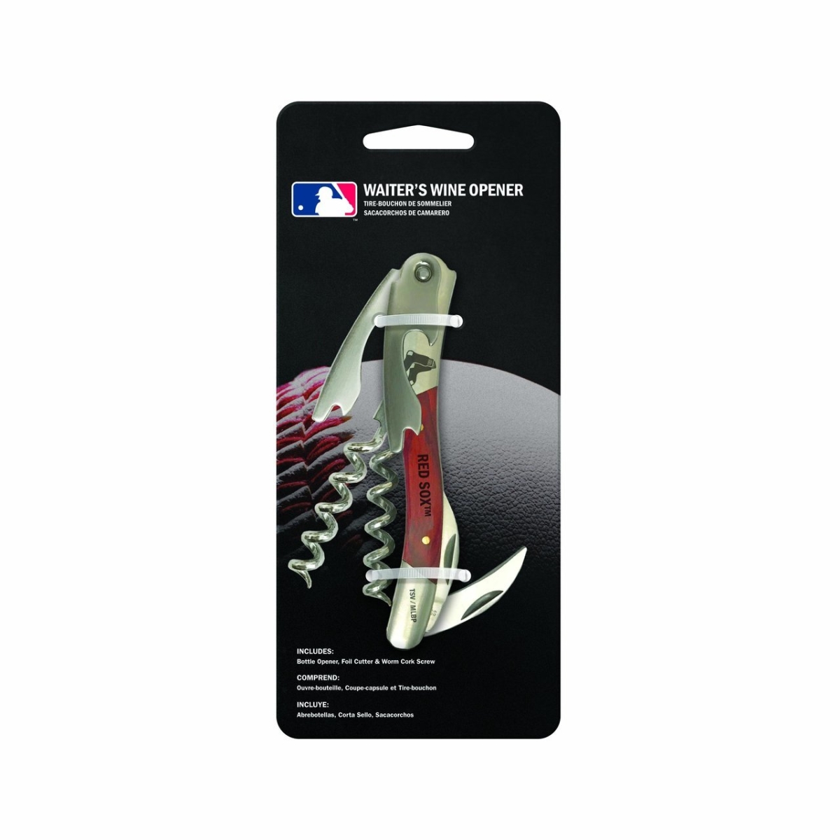 Picture of Sports Vault WOMLB04 MLB Wine Opener - Boston Red Sox