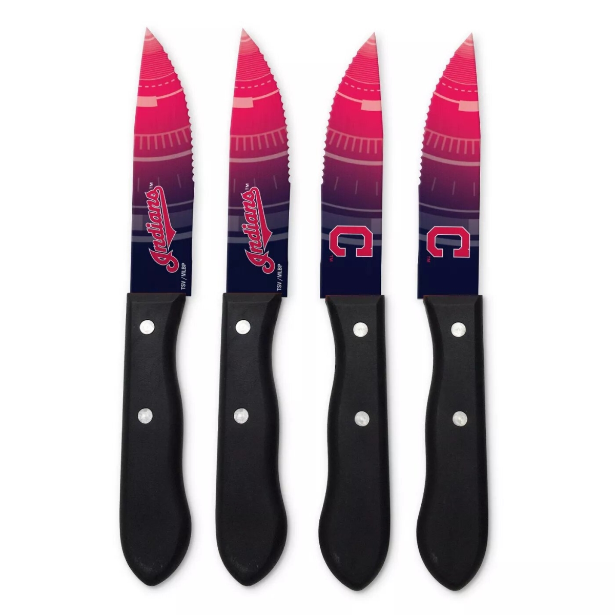 Picture of TSV Home SKMLB08 MLB Cleveland Indians Steak Knives&#44; Red