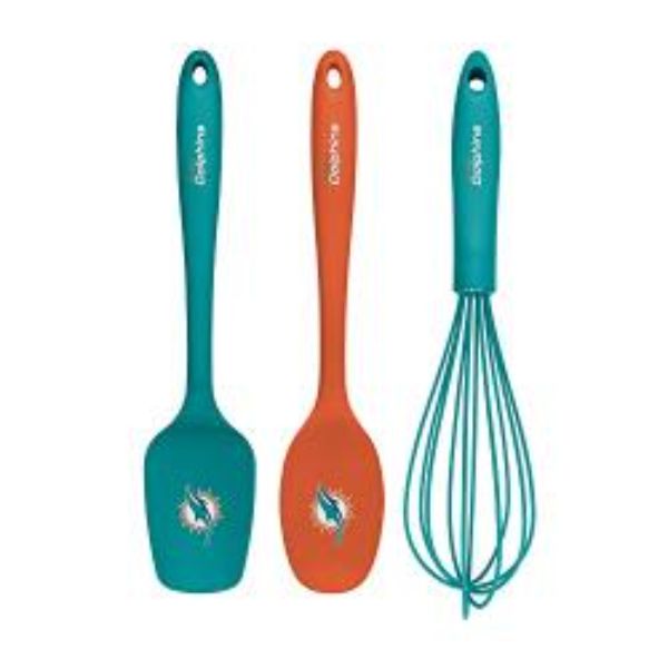 Picture of Collection KUSNFL1701 NFL Miami Dolphins Kitchen Utensil Set - 3 Piece