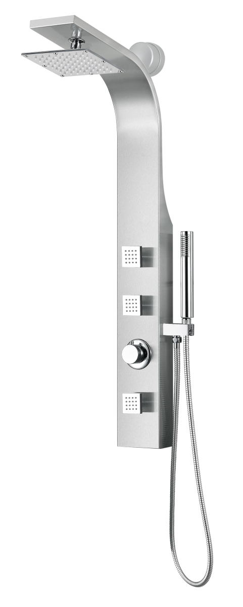 Picture of Anzzi SP-AZ077 40 x 4.8 x 18 in. Sans Full Body Shower Panel with Heavy Rain Shower & Spray Wand&#44; Brushed Steel