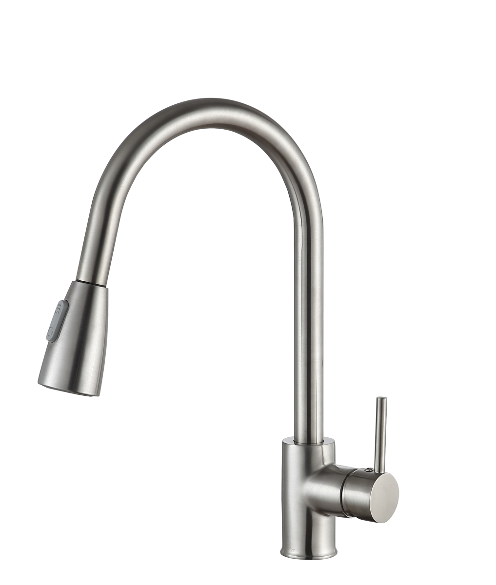 Picture of Anzzi KF-AZ212BN 15.75 x 4.13 x 10.71 in. Sire Single-Handle Pull-Out Sprayer Kitchen Faucet&#44; Brushed Nickel