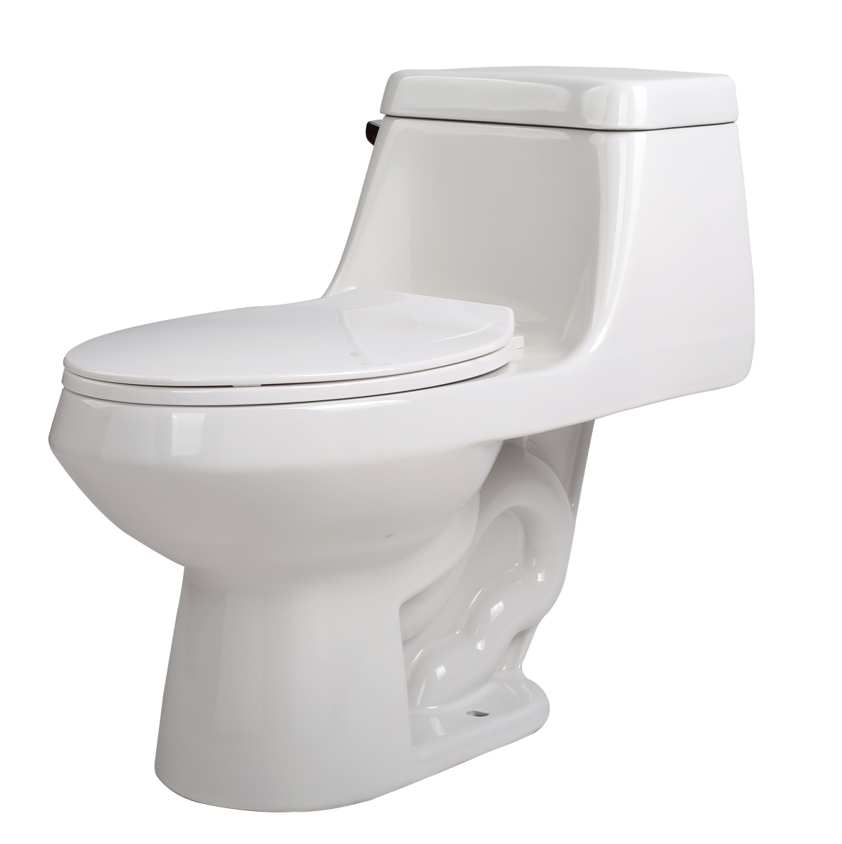Picture of Anzzi T1-AZ058 26.4 x 16.5 x 29.2 in. Zeus 1.28 GPF Single Flush Elongated Toilet&#44; Glossy White