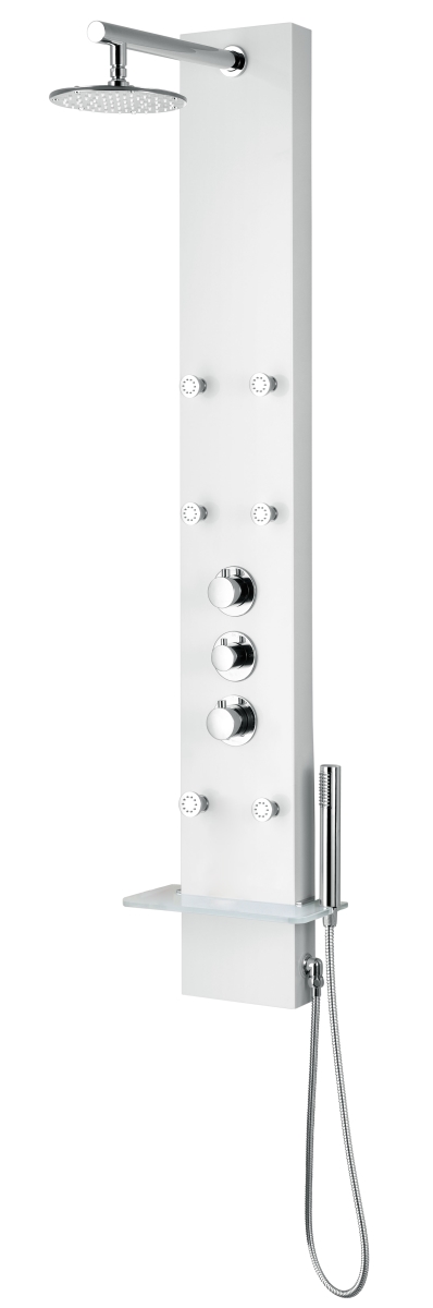 Picture of Anzzi SP-AZ028 Donna 60 in. 6-Jetted Full Body Shower Panel with Heavy Rain Shower & Spray Wand in White