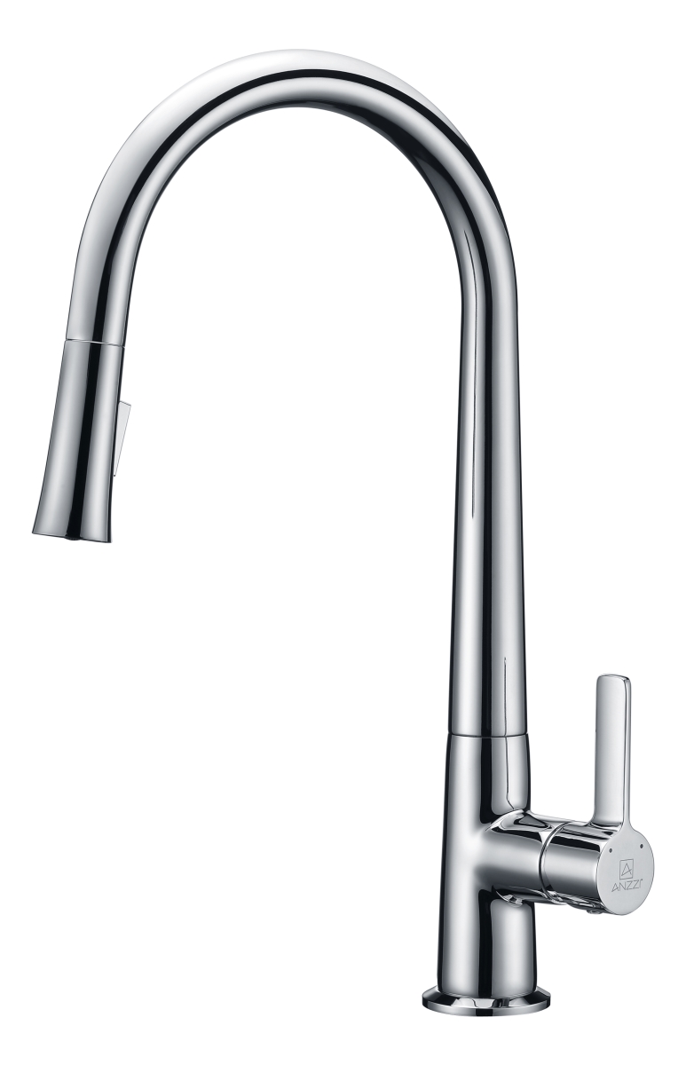 Picture of Anzzi KF-AZ186CH Orbital Single Handle Pull-Down Sprayer Kitchen Faucet in Polished Chrome