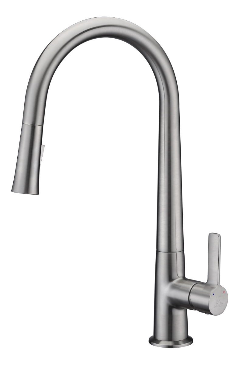 Picture of Anzzi KF-AZ186BN Orbital Single Handle Pull-Down Sprayer Kitchen Faucet in Brushed Nickel