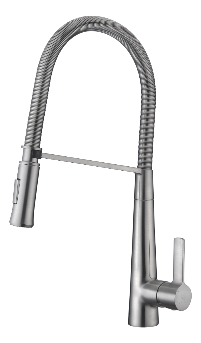 Picture of Anzzi KF-AZ188BN Apollo Single Handle Pull-Down Sprayer Kitchen Faucet in Brushed Nickel