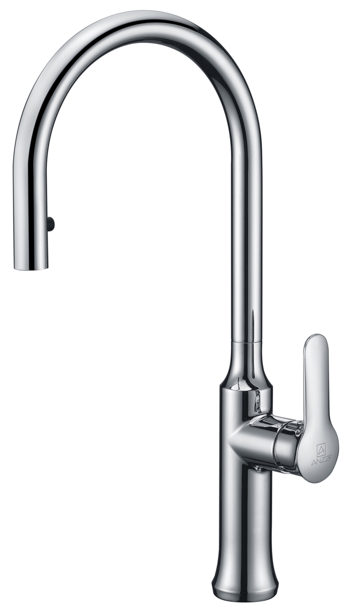 Picture of Anzzi KF-AZ1068CH Cresent Single Handle Pull-Down Sprayer Kitchen Faucet in Polished Chrome