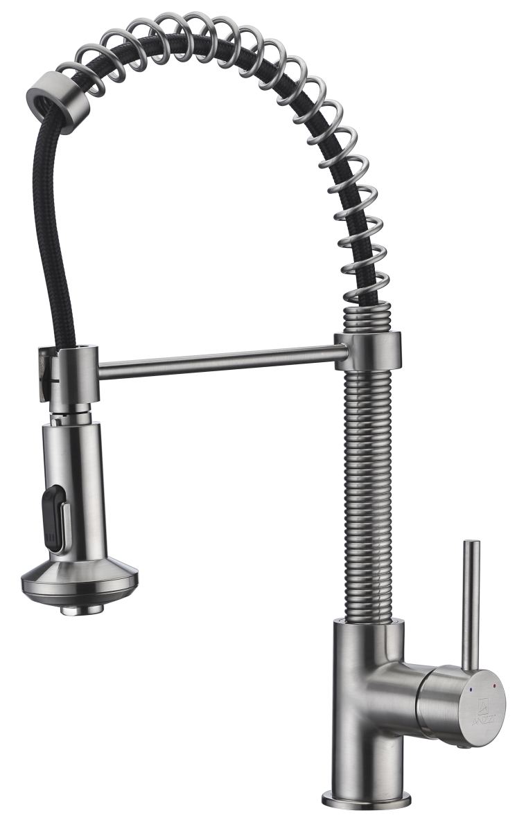 Picture of Anzzi KF-AZ194BN Step Single Handle Pull-Down Sprayer Kitchen Faucet in Brushed Nickel