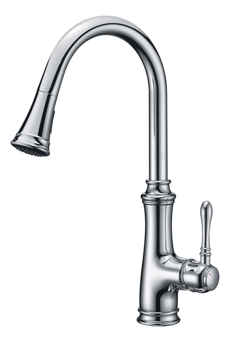 Picture of Anzzi KF-AZ1131CH Luna Single Handle Pull-Down Sprayer Kitchen Faucet in Polished Chrome
