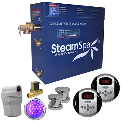 Picture of SteamSpa RY1050CH-A 10.5 kW Royal QuickStart Acu-Steam Bath Generator Pack with Built-in Auto Drain, Polished Chrome