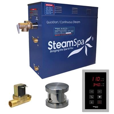 Picture of SteamSpa OAT450BN-A 4.5 kW Oasis QuickStart Acu-Steam Bath Generator Pack with Built-in Auto Drain, Brushed Nickel