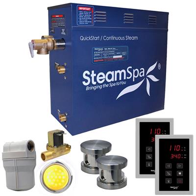 Picture of SteamSpa RYT1050BN-A 10.5 kW Royal QuickStart Acu-Steam Bath Generator Pack with Built-in Auto Drain, Brushed Nickel